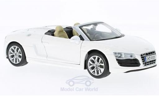 Audi R8 1/24 Maisto Spyder blanco coche miniatura