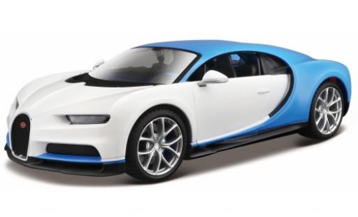 Coche miniatura Bugatti Chiron 1/24 Maisto blanco/azul Bugatti Chiron 1/24 Maisto blanco/azul coche miniatura