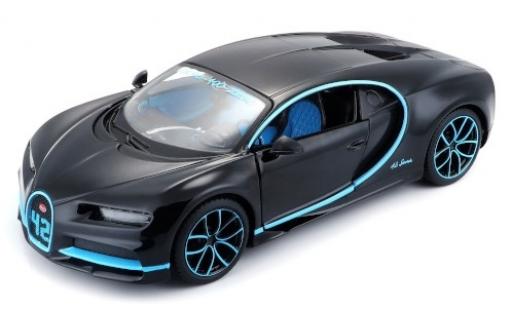 Coche miniatura Bugatti Chiron 1/24 Maisto Zero-400-Zero negro/azul 2018 Bugatti Chiron 1/24 Maisto Zero-400-Zero negro/azul 2018 coche miniatura