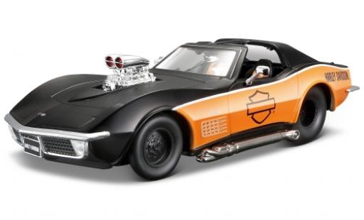 Coche miniatura Chevrolet Corvette 1/24 Maisto matt-negro/naranja Harley-Davidson 1970 Chevrolet Corvette 1/24 Maisto matt-negro/naranja Harley-Davidson 1970 coche miniatura