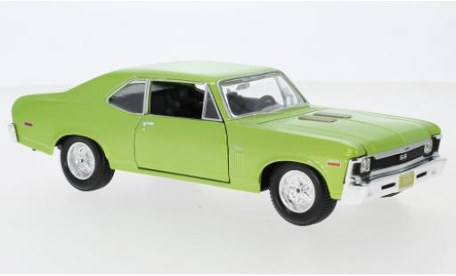 Coche miniatura Chevrolet Nova 1/24 Maisto SS metalico verde 1970 Chevrolet Nova 1/24 Maisto SS metalico verde 1970 coche miniatura