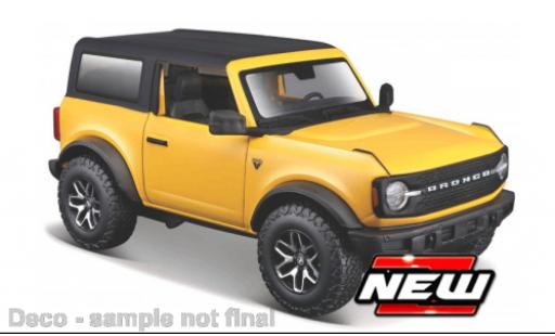 Coche miniatura Ford Bronco 1/24 Maisto Badlands gelb/matt-schwarz 2021 1:24 Ford Bronco 1/24 Maisto Badlands gelb/matt-schwarz 2021 1:24 coche miniatura