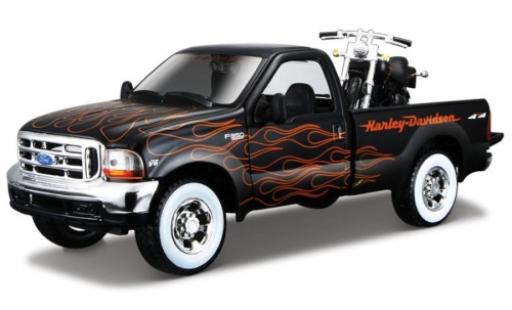 Coche miniatura Ford F-350 1/24 Maisto Super Duty matt-negro/Dekor Harley-Davidson 1:27 avec FXSTB Night Train Ford F-350 1/24 Maisto Super Duty matt-negro/Dekor Harley-Davidson 1:27 avec FXSTB Night Train coche miniatura