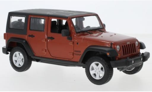 Coche miniatura Jeep Wrangler 1/24 Maisto Limited metalico naranja 2015 Jeep Wrangler 1/24 Maisto Limited metalico naranja 2015 coche miniatura