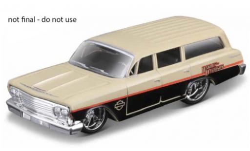 Coche miniatura Chevrolet Biscayne 1/64 Maisto Station Wagon beige/negro Harley-Davidson 1962 Chevrolet Biscayne 1/64 Maisto Station Wagon beige/negro Harley-Davidson 1962 coche miniatura
