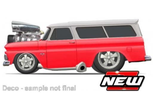 Chevrolet Suburban 1/64 Maisto rouge/blanche 1966 coche miniatura