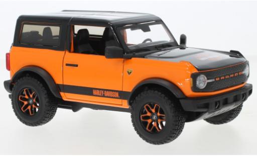 Coche miniatura Ford Bronco 1/24 Maisto Douane naranja/negro Harley-Davidson Ford Bronco 1/24 Maisto Douane naranja/negro Harley-Davidson coche miniatura