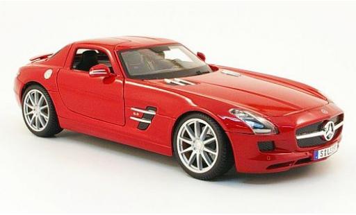 Mercedes SLS 1/18 Maisto AMG (C197) metalico rojo 2010 coche miniatura