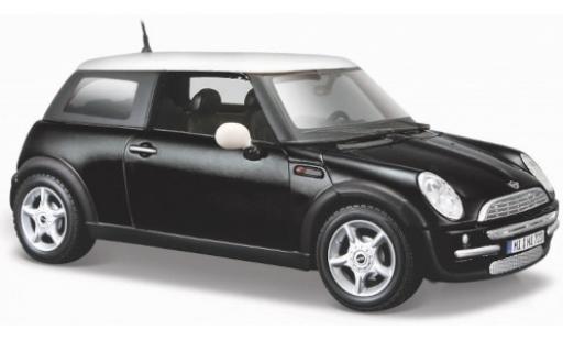 Coche miniatura Mini Cooper 1/24 Maisto matt-negro/blanco Mini Cooper 1/24 Maisto matt-negro/blanco coche miniatura