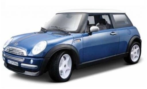 Coche miniatura Mini Cooper 1/24 Maisto metalico azul/blanco Mini Cooper 1/24 Maisto metalico azul/blanco coche miniatura