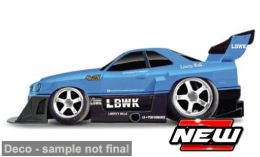 Nissan Skyline 1/64 Maisto GT-R (R34) Liberty Walk blau/schwarz 1999 1:64 coche miniatura