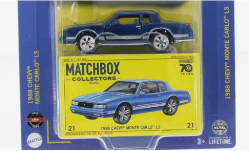 Coche miniatura Chevrolet Monte Carlo 1/64 Matchbox LS azul/Décorer 1988 Chevrolet Monte Carlo 1/64 Matchbox LS azul/Décorer 1988 coche miniatura