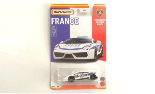 Coche miniatura Lamborghini Gallardo 1/64 Matchbox Police Nationale (F) Lamborghini Gallardo 1/64 Matchbox Police Nationale (F) coche miniatura