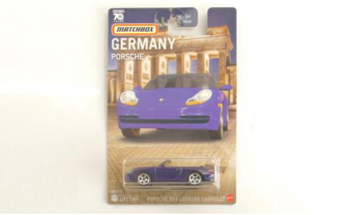 Porsche 996 1/64 Matchbox 911  Carrera cabriolet azul foncé coche miniatura