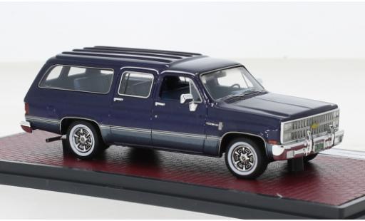 Chevrolet Suburban 1/43 Matrix metallise azul 1981 coche miniatura