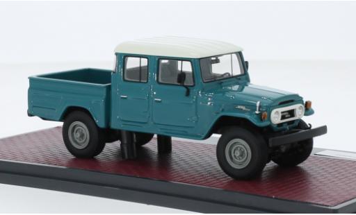 Toyota Land Cruiser 1/43 Matrix HJ45 Crew Cab türkis/blanche coche miniatura