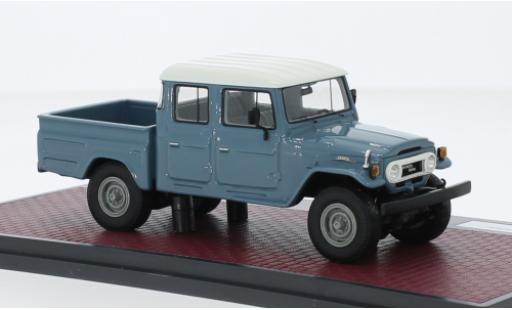 Toyota Land Cruiser 1/43 Matrix HJ45 Crew Cab gris/blanche coche miniatura