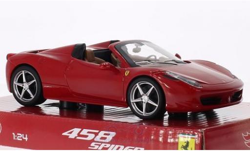 Coche miniatura Ferrari 458 1/24 Mattel Spider rojo Ferrari 458 1/24 Mattel Spider rojo coche miniatura