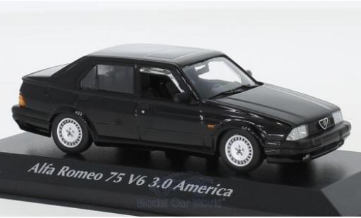 Coche miniatura Alfa Romeo 75 1/43 Maxichamps V6 3.0 America negro 1987 Alfa Romeo 75 1/43 Maxichamps V6 3.0 America negro 1987 coche miniatura