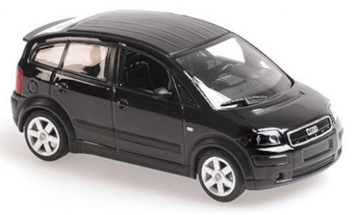 Audi A2 1/43 Maxichamps metalico negro/matt-negro 2000 coche miniatura