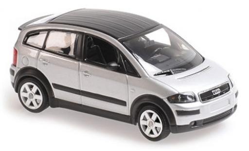 Audi A2 1/43 Maxichamps gris/matt-negro 2000 coche miniatura