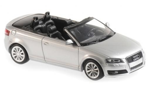 Coche miniatura Audi A3 1/43 Maxichamps Cabriolet gris 2007 Audi A3 1/43 Maxichamps Cabriolet gris 2007 coche miniatura