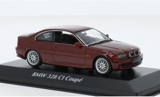 Bmw 328 1/43 Maxichamps CI (E46) metallise rouge foncé 1999 coche miniatura
