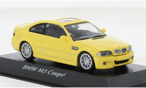 Coche miniatura Bmw M3 1/43 Maxichamps (E46) amarillo 2001 Bmw M3 1/43 Maxichamps (E46) amarillo 2001 coche miniatura