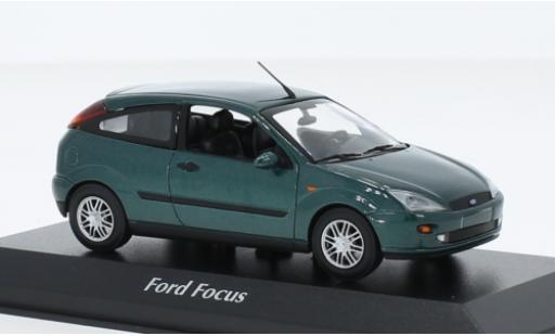 Coche miniatura Ford Focus 1/43 Maxichamps MK I metallise verde 1998 Ford Focus 1/43 Maxichamps MK I metallise verde 1998 coche miniatura