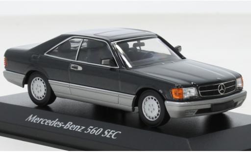 Mercedes 560 1/43 Maxichamps SEC (C126) metallise negro 1986 coche miniatura
