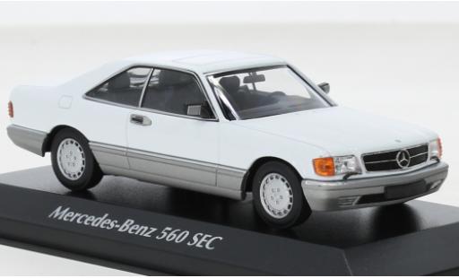 Mercedes 560 1/43 Maxichamps SEC (C126) blanco 1986 coche miniatura