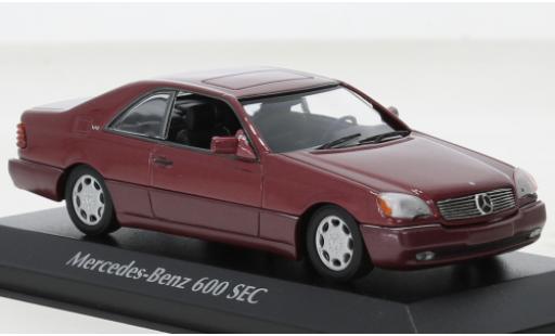 Coche miniatura Mercedes 600 1/43 Maxichamps SEC (C140) metallise rojo 1992 Mercedes 600 1/43 Maxichamps SEC (C140) metallise rojo 1992 coche miniatura