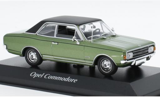 Opel Commodore 1/43 Maxichamps A metallise vert/negro 1970 coche miniatura