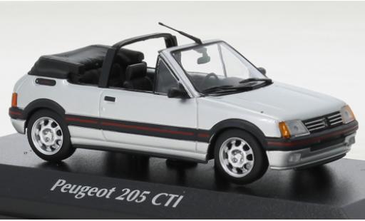 Coche miniatura Peugeot 205 1/43 Maxichamps CTI Cabriolet gris 1990 Peugeot 205 1/43 Maxichamps CTI Cabriolet gris 1990 coche miniatura