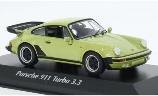 Coche miniatura Porsche 930 Turbo 1/43 Maxichamps 911  3.3 metallise la chaux 1977 Porsche 930 Turbo 1/43 Maxichamps 911  3.3 metallise la chaux 1977 coche miniatura