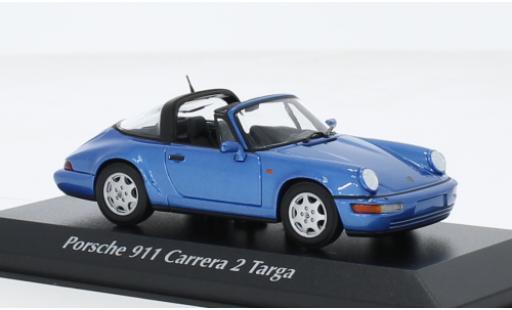 Coche miniatura Porsche 964 1/43 Maxichamps 911  Carrera 2 Targa metallise azul 1991 Porsche 964 1/43 Maxichamps 911  Carrera 2 Targa metallise azul 1991 coche miniatura