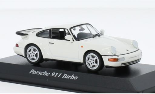 Coche miniatura Porsche 964 Turbo 1/43 Maxichamps 911  blanche 1990 Porsche 964 Turbo 1/43 Maxichamps 911  blanche 1990 coche miniatura