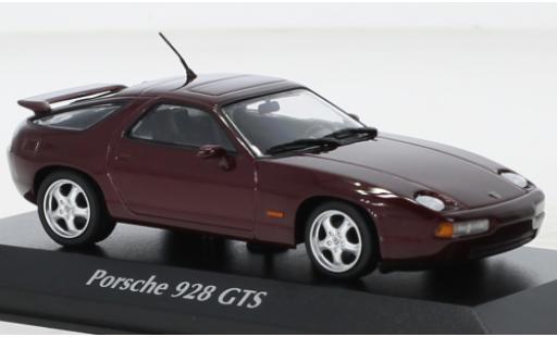 Porsche 928 1/43 Maxichamps GTS metallise rojo 1991 coche miniatura