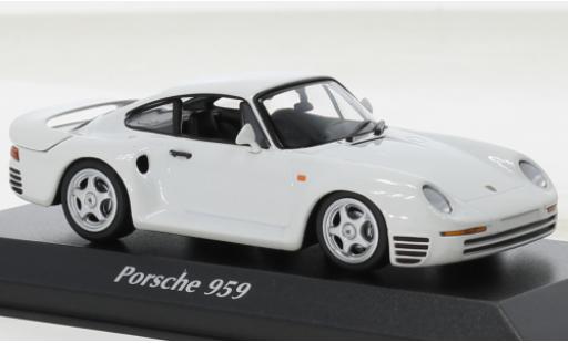 Coche miniatura Porsche 959 1/43 Maxichamps metallise blanche 1987 Porsche 959 1/43 Maxichamps metallise blanche 1987 coche miniatura