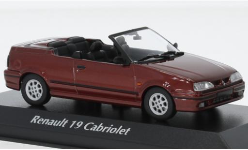Renault 19 1/43 Maxichamps cabriolet metallise rouge foncé 92 coche miniatura
