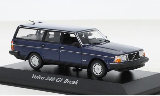 Volvo 240 1/43 Maxichamps GL Break metallise azul 1986 coche miniatura
