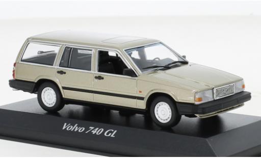 Coche miniatura Volvo 740 1/43 Maxichamps Break metallise beige 1986 Volvo 740 1/43 Maxichamps Break metallise beige 1986 coche miniatura