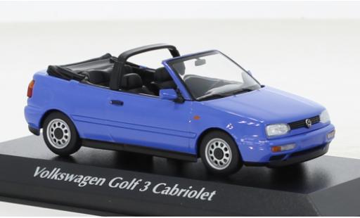 Volkswagen Golf 1/43 Maxichamps III Cabriolet azul 1997 coche miniatura