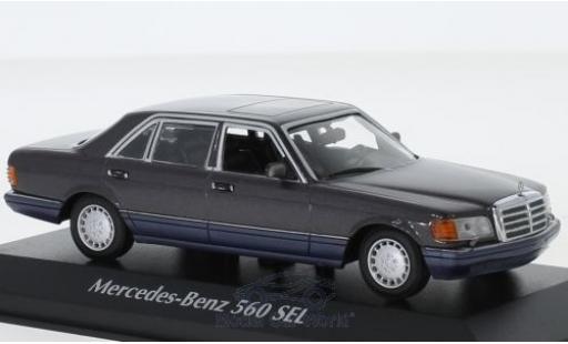 Mercedes 560 1/43 Maxichamps SEL (V126) metalico purpura 1990 coche miniatura
