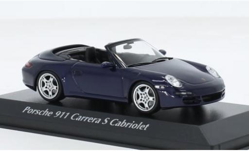 Porsche 997 S 1/43 Maxichamps 911  Carrera Cabriolet metallise blau 2005 1:43 coche miniatura