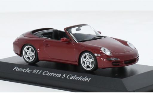 Porsche 997 S 1/43 Maxichamps 911  Carrera Cabriolet metallise rojo 2005 1:43 coche miniatura