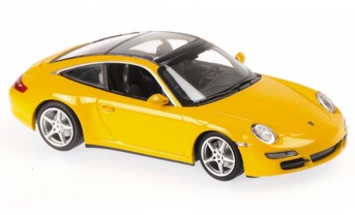 Porsche 997 Targa 1/43 Maxichamps 911 () Targa amarillo 2006 coche miniatura