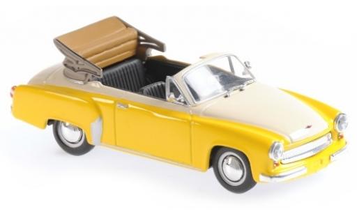 Coche miniatura Wartburg 311 1/43 Maxichamps Cabriolet amarillo/blanco 1958 Wartburg 311 1/43 Maxichamps Cabriolet amarillo/blanco 1958 coche miniatura