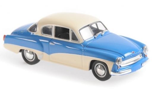 Coche miniatura Wartburg 311 1/43 Maxichamps Coupe azul/blanco 1958 Wartburg 311 1/43 Maxichamps Coupe azul/blanco 1958 coche miniatura
