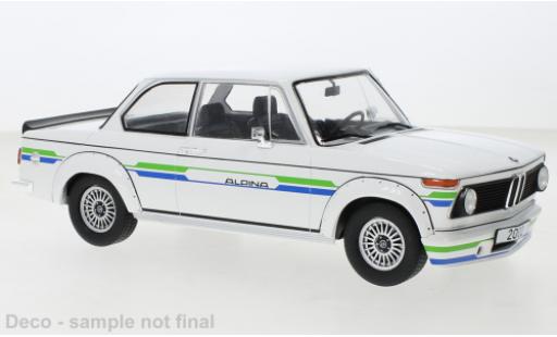 Bmw 2002 1/18 MCG Alpina blanche/Décorer 1973 coche miniatura